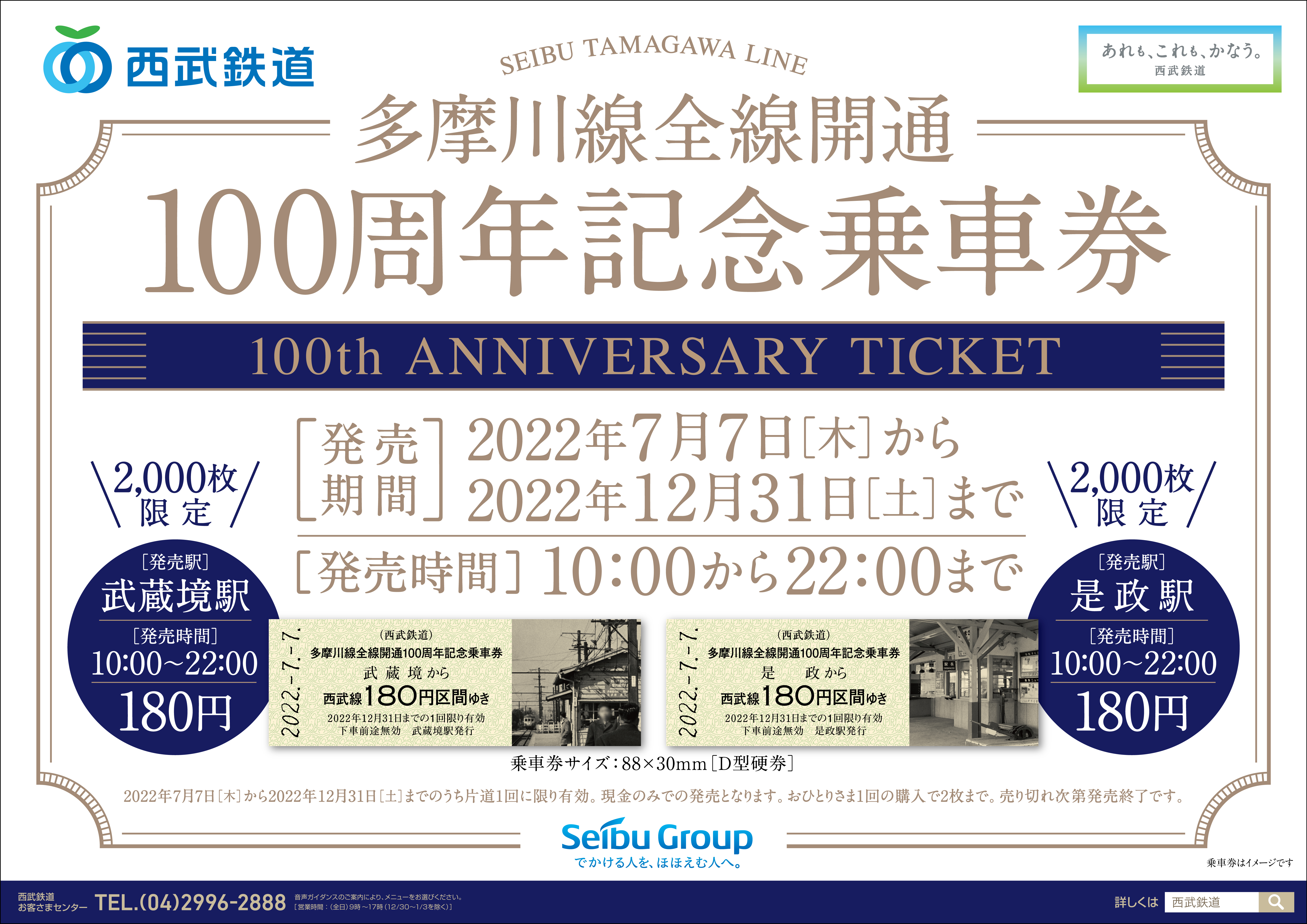 多摩川線全線開通100周年記念乗車券