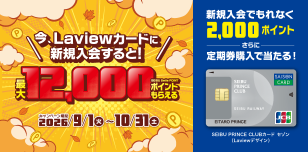 最大12,000ポイントがもらえる「Laviewカード スゴポイ！キャンペーン」を開始しました！