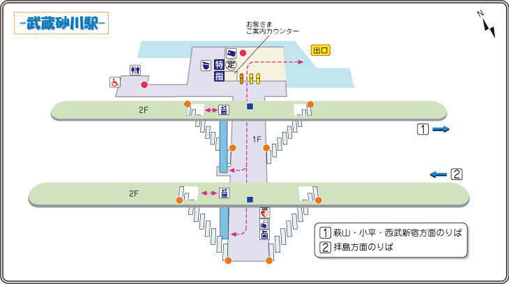 武蔵砂川駅構内図