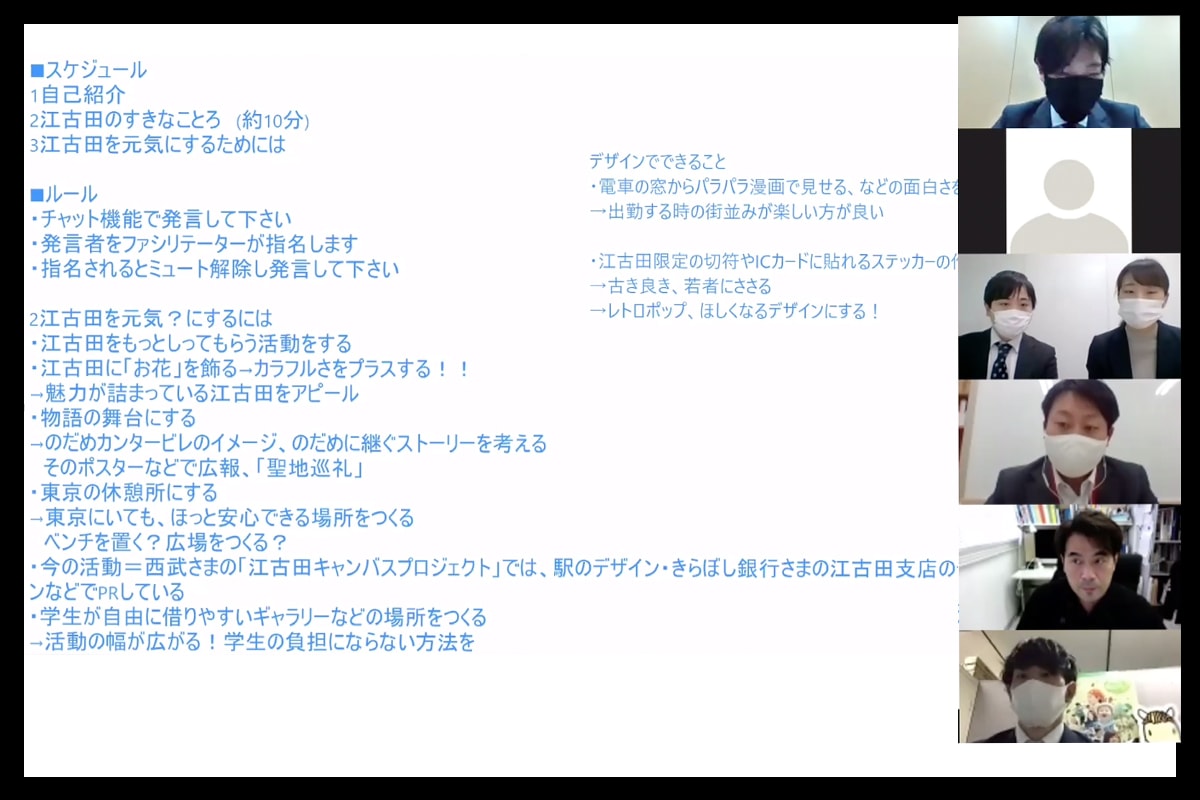 江古田について語り合うオンラインオリエンテーション