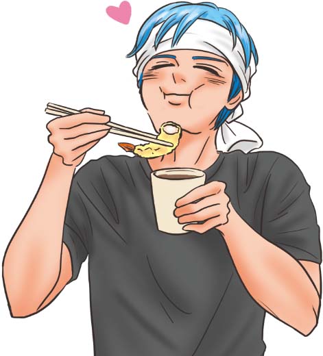 そばを食べるリンク